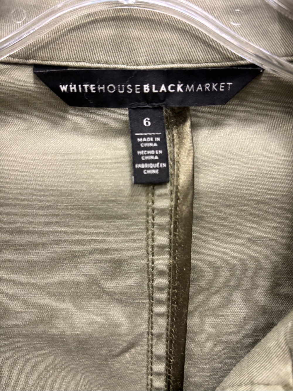White House Black Market Olive Military Utility Peplum Jacket Size 6 - Picture 2 of 2
